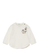 T-Shirt L/S Tops T-shirts Long-sleeved T-Skjorte Cream United Colors Of Benetton