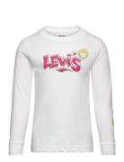Levi's® Sprayed Logo Long Sleeve Tee Tops T-shirts Long-sleeved T-Skjorte White Levi's