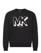 Mk Charm Graphic Crew Tops Sweatshirts & Hoodies Sweatshirts Black Michael Kors