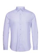 Performance Fine Stripe Slim Shirt Tops Shirts Business Blue Michael Kors