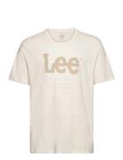 Logo Tee Tops T-Kortærmet Skjorte Beige Lee Jeans