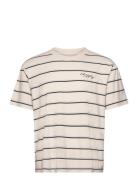 Windup T-Shirt - Beige / Blue / Black Designers T-Kortærmet Skjorte Beige Edwin