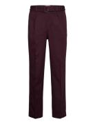 Belted Pleat Chinos Bottoms Trousers Chinos Burgundy GANT
