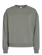 Ilona Easy Sweatshirt Tops Sweatshirts & Hoodies Sweatshirts Green Rethinkit