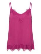 Cc Heart Rosie Lace Top Tops T-shirts & Tops Sleeveless Pink Coster Copenhagen