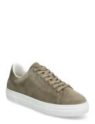 Slhdavid Chunky Clean Suede Trainer B Low-top Sneakers Khaki Green Selected Homme