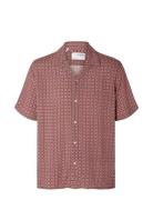 Slhrelax-Vero Shirt Ss Aop Tops Shirts Short-sleeved Pink Selected Homme