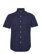 40/1 Seersucker-Cubdppcsss Tops Shirts Short-sleeved Navy Polo Ralph Lauren