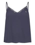 Tjw Essential Lace Strappy Top Tops T-shirts & Tops Sleeveless Navy Tommy Jeans