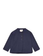 Classic Crisp Poplin Shirt Tops T-shirts Long-sleeved T-Skjorte Navy Copenhagen Colors