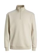 Jjebradley Sweat Half Zip Noos Tops Sweatshirts & Hoodies Sweatshirts Cream Jack & J S