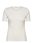 Esella Ss Top Gots Tops T-shirts & Tops Short-sleeved Cream Esme Studios