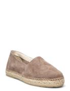 Slfhella Suede Espadrilles Espadrillos Flade Sandal Beige Selected Femme