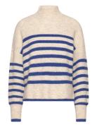 Onlfridi Life Ls Stripe High Neck Knt Tops Knitwear Turtleneck Beige ONLY