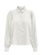 Onlcaro L/S Linen Bl Puff Shirt Cc Pnt Tops Shirts Long-sleeved White ONLY