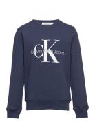 Monogram Logo Sweatshirt Tops Sweatshirts & Hoodies Sweatshirts Blue Calvin Klein