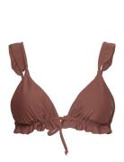 Saint Tropez Top Swimwear Bikinis Bikini Tops Triangle Bikinitops Brown Missya