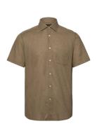 Bs Gandia Casual Modern Fit Shirt Tops Shirts Short-sleeved Khaki Green Bruun & Stengade