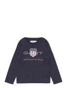 Archive Shield Ls T-Shirt Tops T-shirts Long-sleeved T-Skjorte Navy GANT