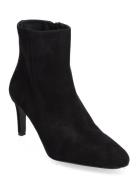 Rounded Classic Bootie Shoes Boots Ankle Boots Ankle Boots With Heel Black Apair
