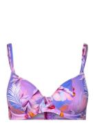 Miami Sunset Uw Plunge Bikini Top Swimwear Bikinis Bikini Tops Wired Bikinitops Multi/patterned Freya