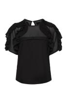 Cmkira-Blouse Tops Blouses Short-sleeved Black Copenhagen Muse