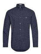 Reg Micro Print Shirt Tops Shirts Casual Blue GANT