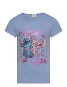 Short-Sleeved T-Shirt Tops T-Kortærmet Skjorte Blue Lilo & Stitch