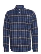Relaxed Checked Shirt - Gots/Vegan Tops Shirts Casual Navy Knowledge Cotton Apparel