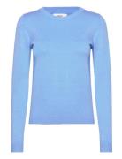 Objthess L/S O-Neck Knit Pullover Tops Knitwear Jumpers Blue Object