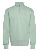 Standard Half Zip Logo Sweat Tops Sweatshirts & Hoodies Sweatshirts Green Mads Nørgaard