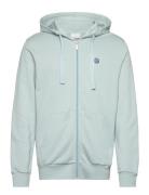 Ask Regular Zip Hood Kangaroo Badge Tops Sweatshirts & Hoodies Hoodies Green Knowledge Cotton Apparel