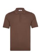 Maxwell Tops Polos Short-sleeved Brown Reiss