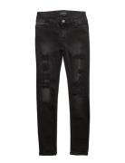 Jr New Moon Destroyed Bottoms Jeans Regular Jeans Black Designers Remix Girls