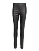 Slkaylee Pu Leggings Bottoms Trousers Leather Leggings-Bukser Black Soaked In Luxury