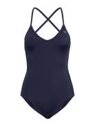 Puma Swim Women V-Neck Crossback Swimsuit 1P Sport Swimsuits Navy Puma Swim