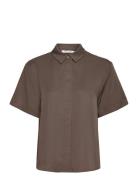 Mina Ss Shirt 14028 Tops Shirts Short-sleeved Brown Samsøe Samsøe