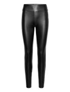 Vibarb Coated Hw Legging - Noos Bottoms Trousers Leather Leggings-Bukser Black Vila