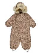Snowsuit Nickie Tech Outerwear Coveralls Snow-ski Coveralls & Sets Multi/patterned Wheat