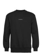 Distressed Crew Logo Designers Sweatshirts & Hoodies Sweatshirts Black HAN Kjøbenhavn