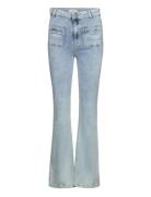 Adelic Bleached Denim Pants Bottoms Jeans Flares Blue Dante6