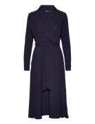 Surplice Georgette Midi Dress Designers Knee-length & Midi Navy Lauren Ralph Lauren