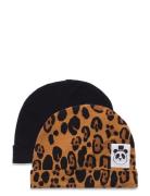 Basic Leopard Baby Beanie 2-Pack Accessories Headwear Hats Beanie Multi/patterned Mini Rodini