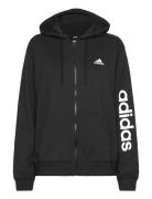 Essentials Linear Full Zip French Terry Hoodie Sport Sweatshirts & Hoodies Hoodies Black Adidas Sportswear