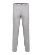 Slhslim-Liam Lt Grey Chk Trs Flex B Bottoms Trousers Formal Grey Selected Homme