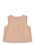 Delphia Y/D Stripe Top Tops T-shirts Sleeveless Coral Liewood