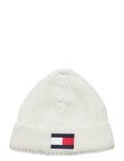 Fleece Big Flag Beanie Accessories Headwear Hats Beanie White Tommy Hilfiger