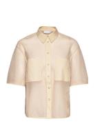 Mesh Shirt Tops Shirts Short-sleeved Cream Coster Copenhagen