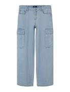 Nlftartizza Dnm Lw Wide Cargo Pant Noos Bottoms Jeans Wide Jeans Blue LMTD