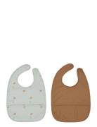Dino Bib - Pack Of 2 Baby & Maternity Baby Feeding Bibs Sleeveless Bibs Multi/patterned OYOY MINI